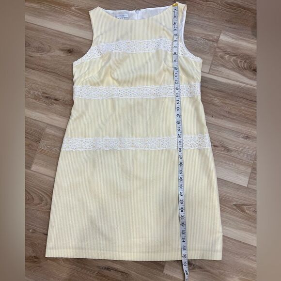 LONDON TIMES Women’s Seersucker Lace Dress Size 14 - Picture 6 of 6